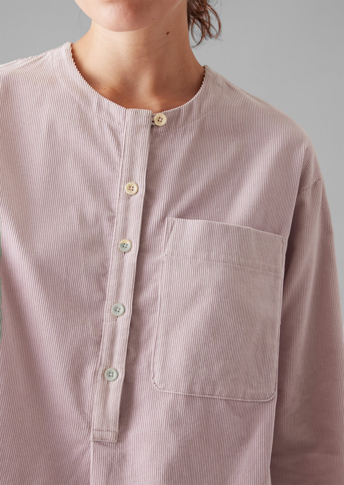 Organic Cord Patch Pocket Shirt | Wood Lilac