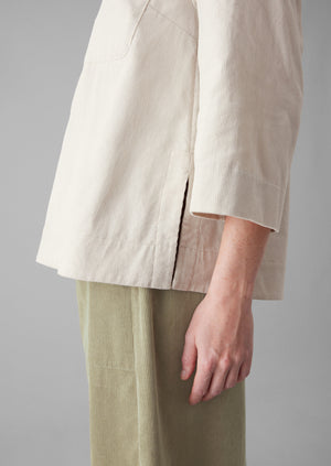 Organic Cord Patch Pocket Shirt | Stone