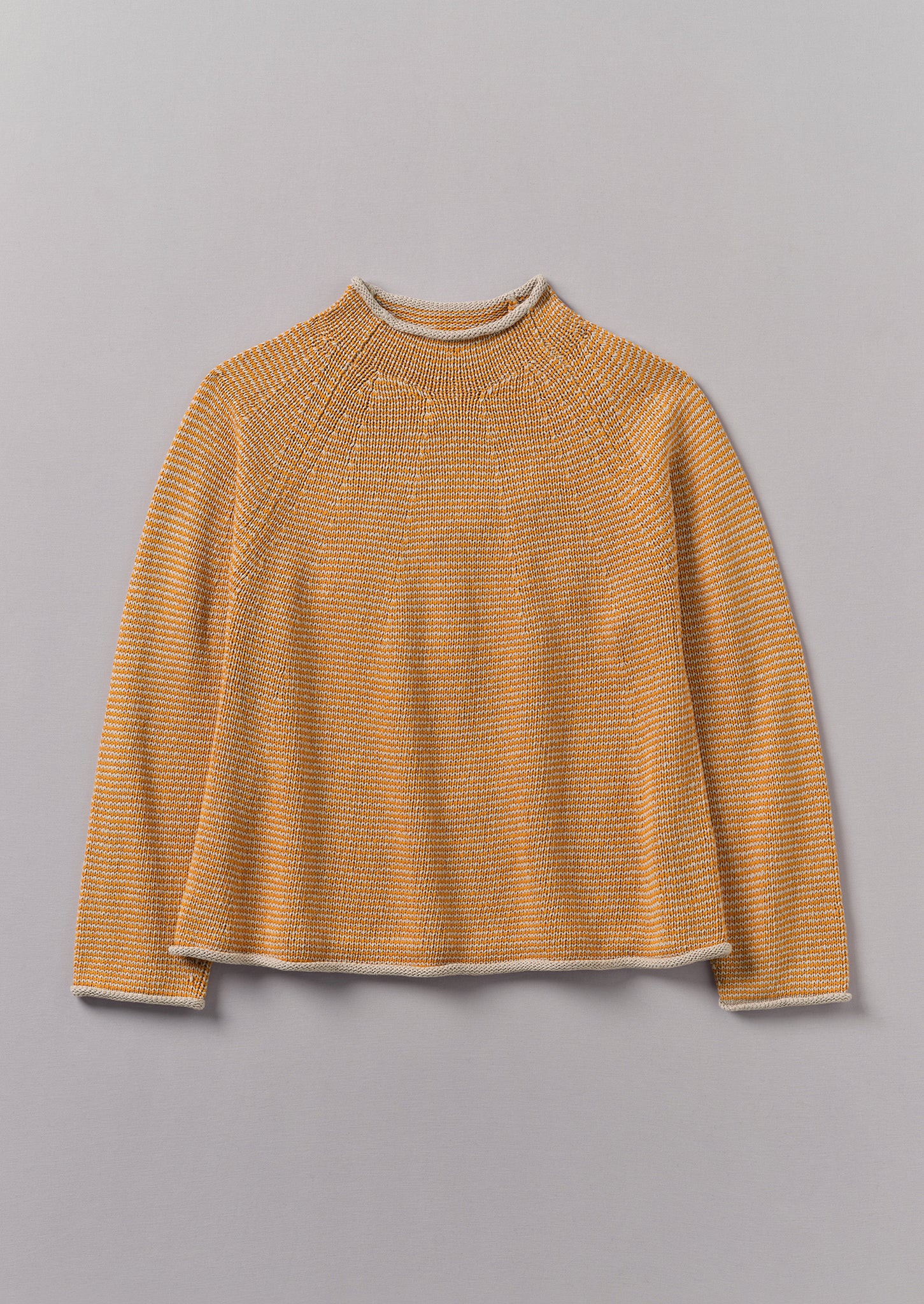 Stripe Linen Cotton Sweater | Spice/Putty