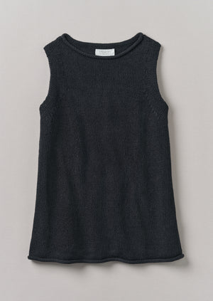 Linen Cotton Knitted Tank | Slate