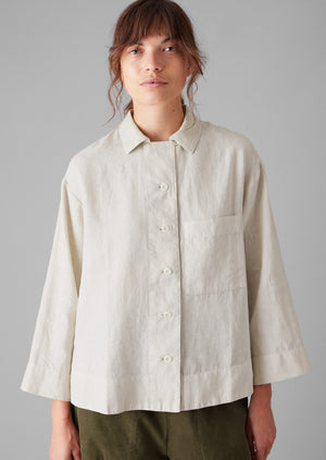 Garment Dyed Linen Shirt | Oat