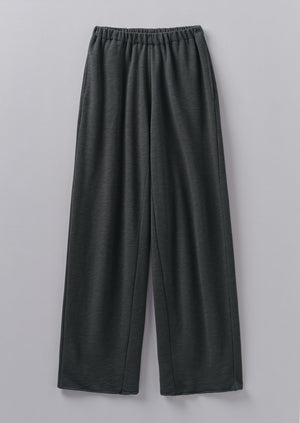 Loopback Jersey Wide Leg Trousers | Charcoal