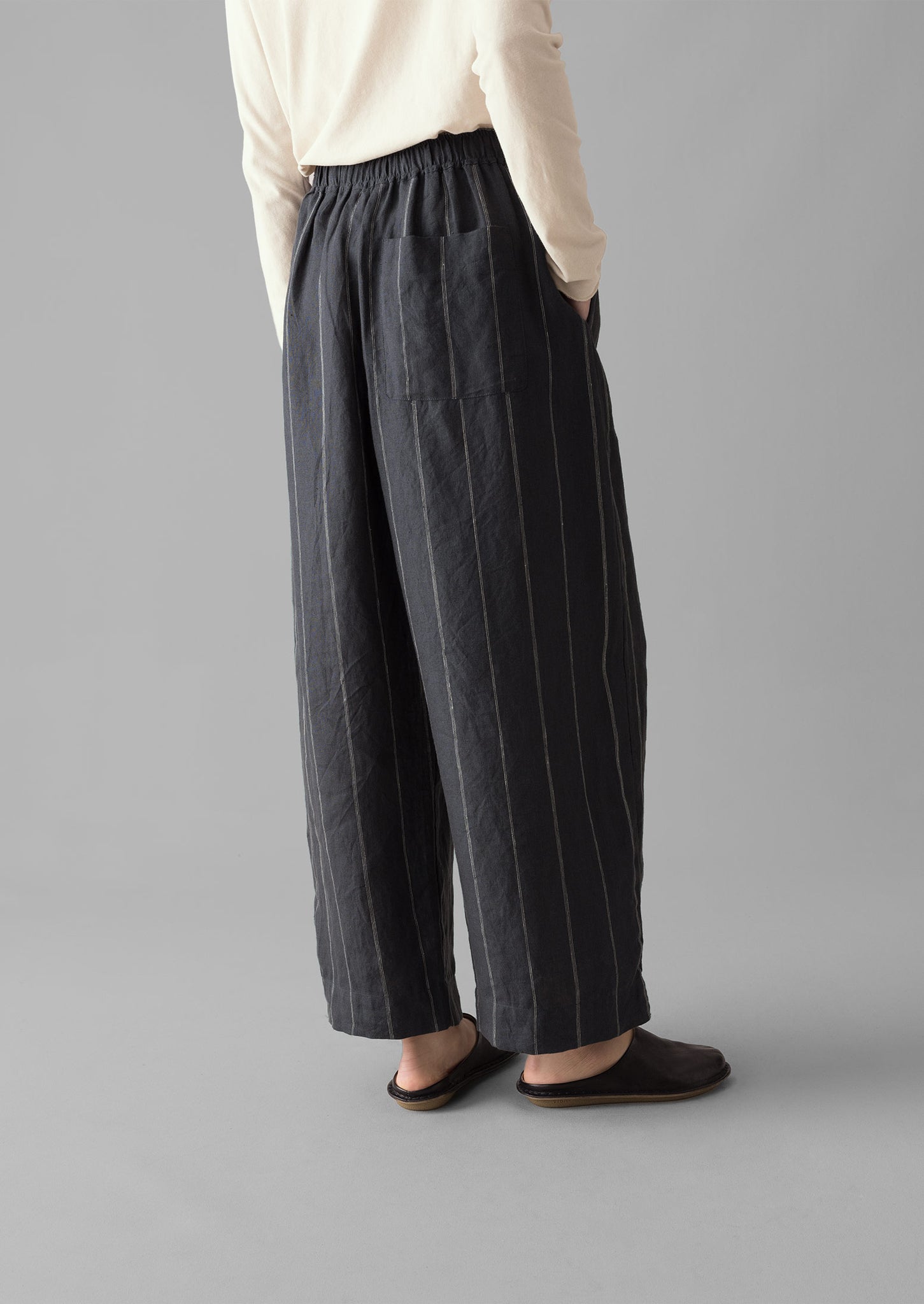 Stripe Linen Trousers | Onyx | TOAST