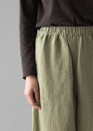 Garment Dyed Linen Barrel Leg Trousers | Salvia