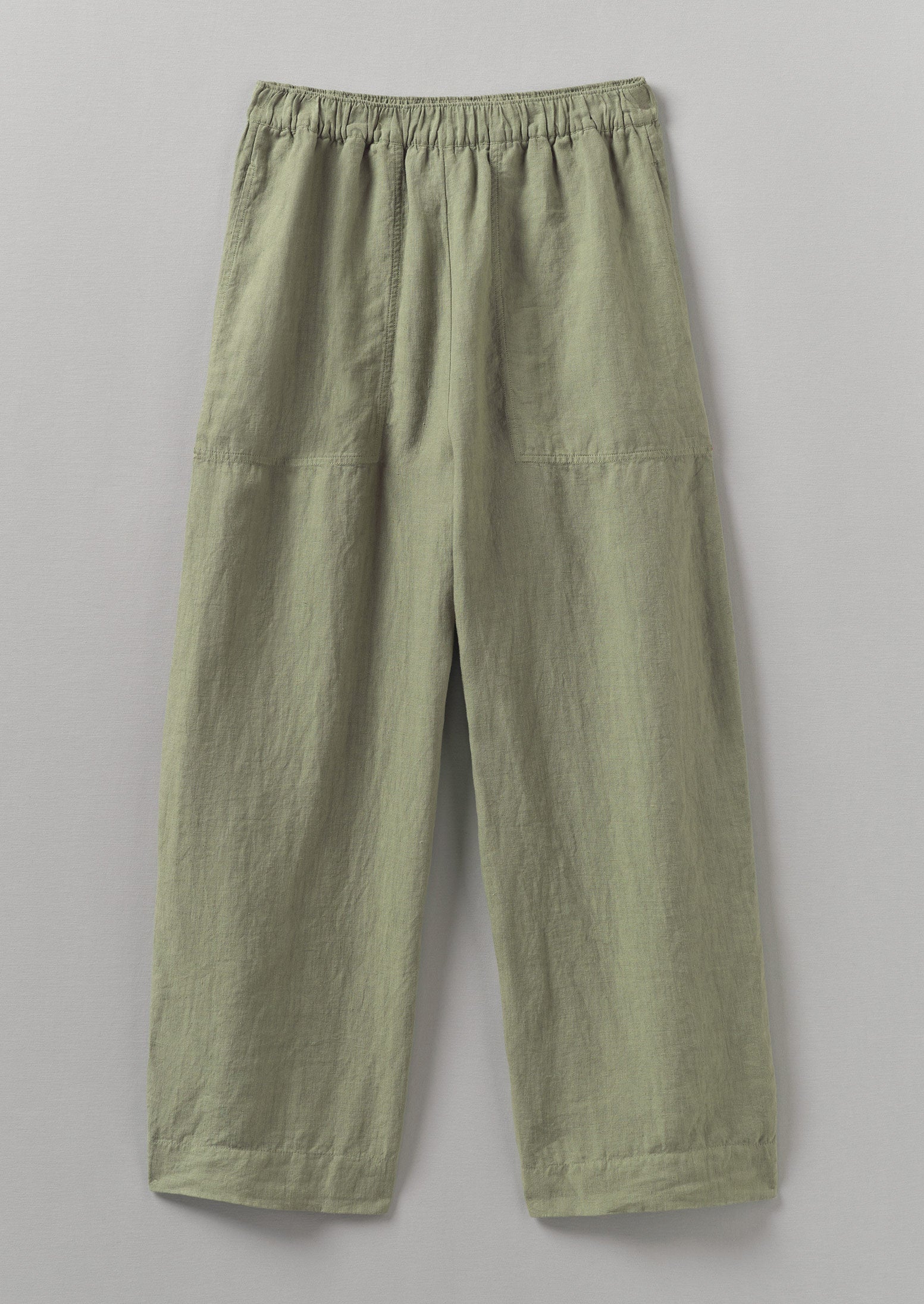 Garment Dyed Linen Barrel Leg Trousers | Salvia | TOAST