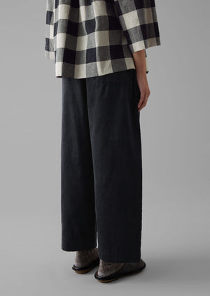 Organic Cord Barrel Leg Trousers | Charcoal