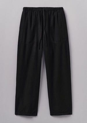 Brushed Cotton Linen Herringbone Trousers | Slate