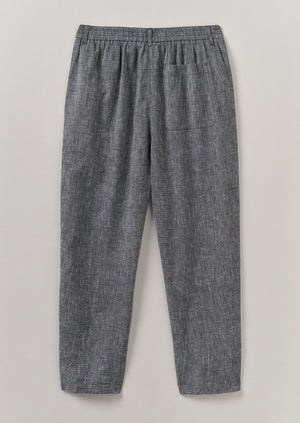 Alix Etched Linen Cotton Trousers | Blue Melange