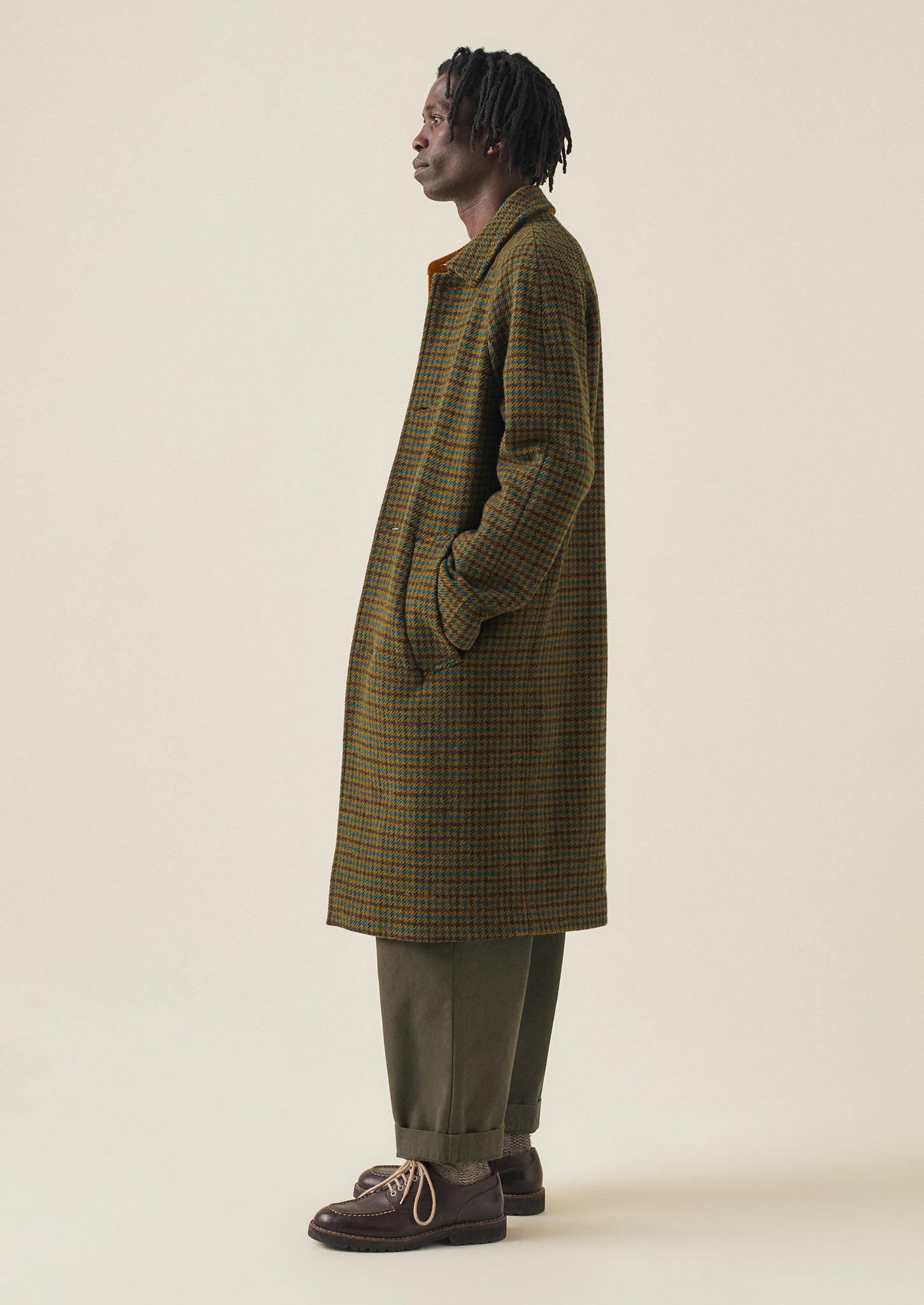 Houndstooth wool sale coat mens