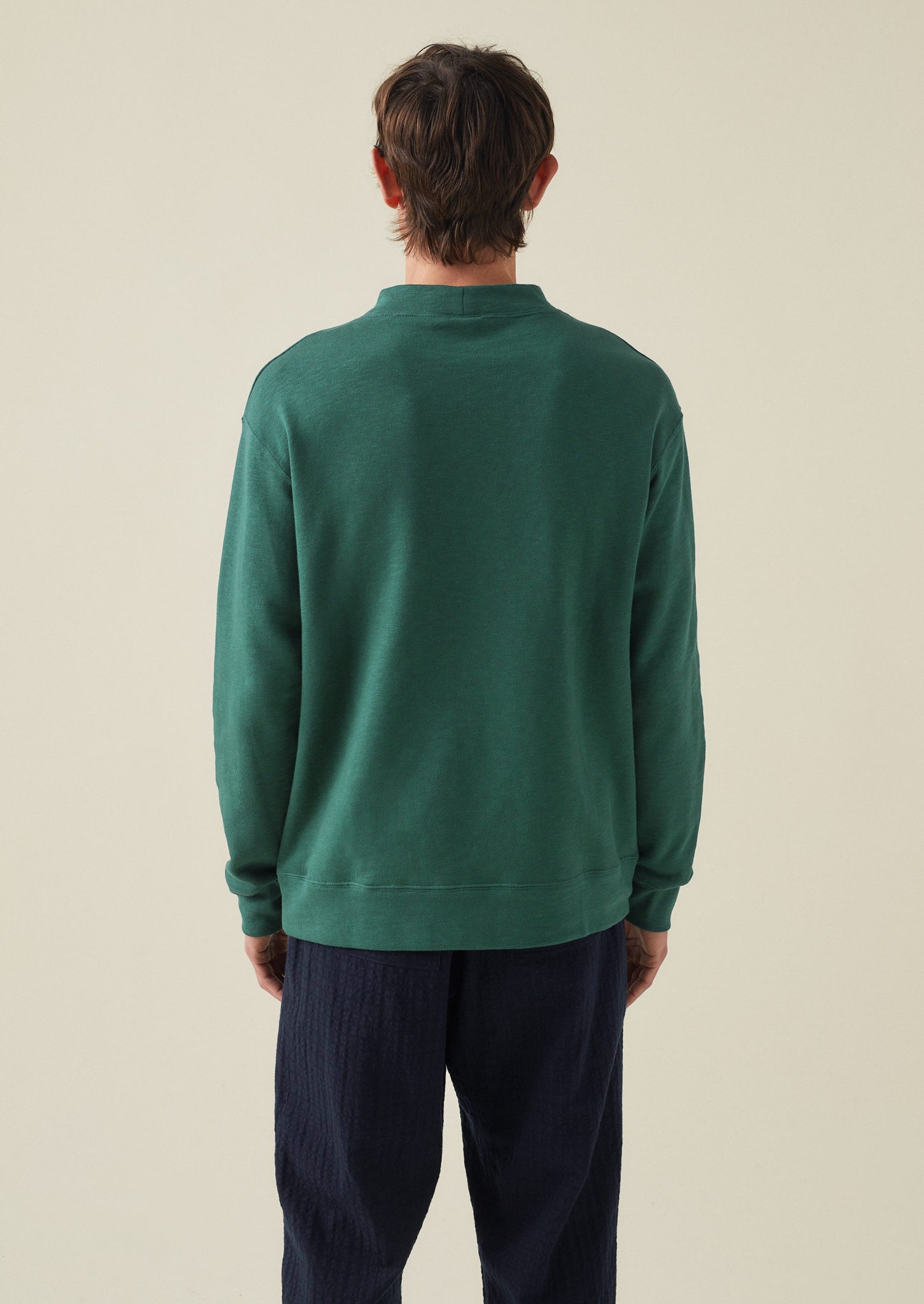 High Neck Slub Jersey Sweatshirt | Green Slate | TOAST