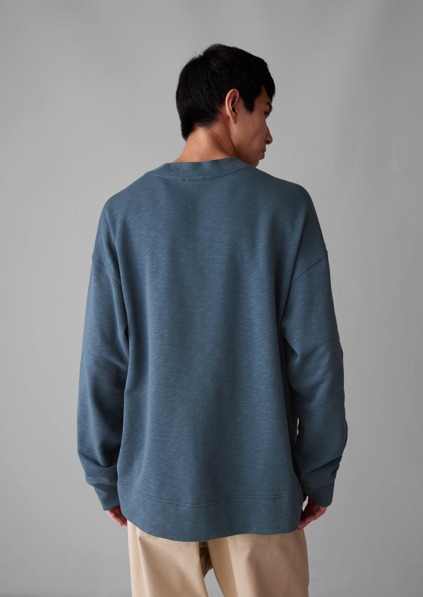 Dropped Shoulder Loopback Jersey Sweatshirt | Dusky Navy