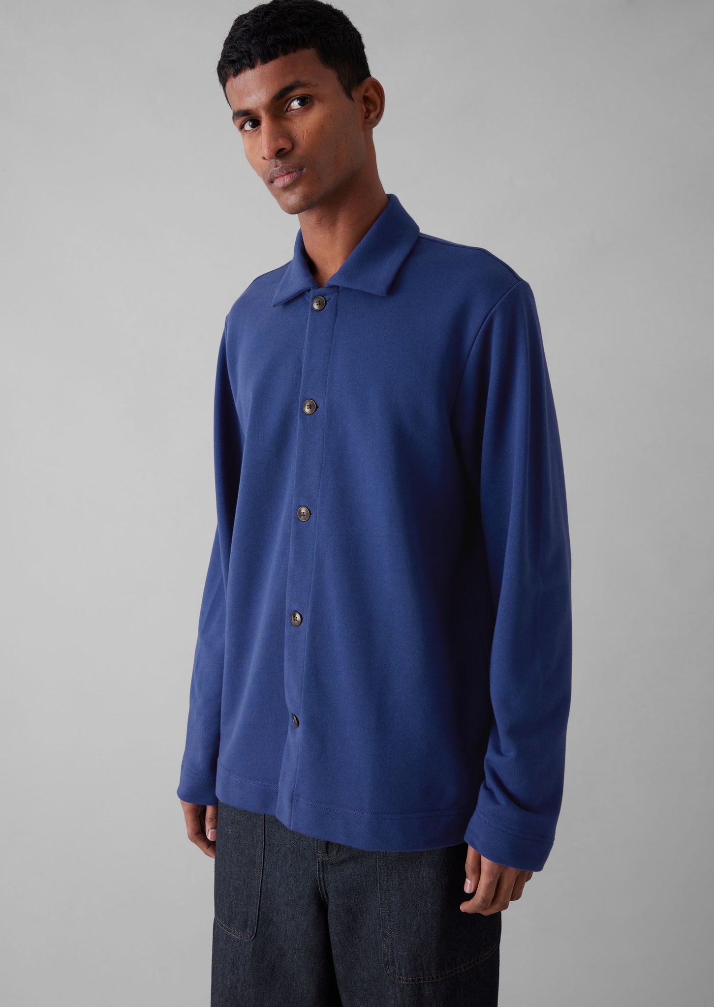 Loopback Organic Cotton Jersey Shirt | Workwear Blue