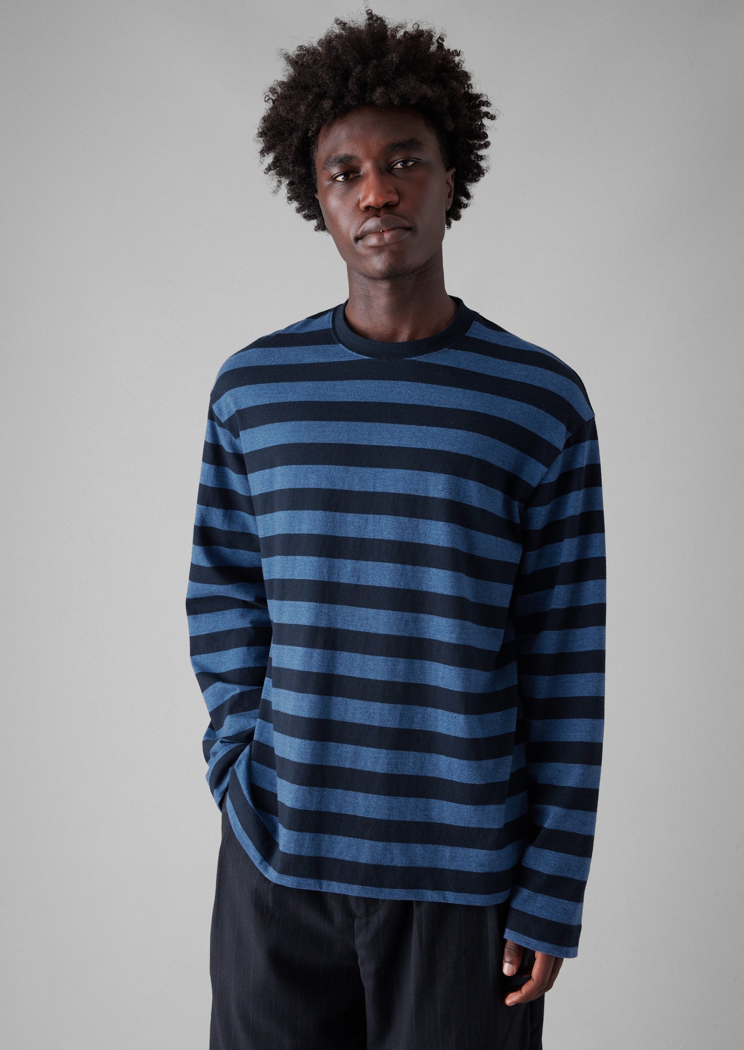 Stripe Long Sleeve Tee | Double Blue