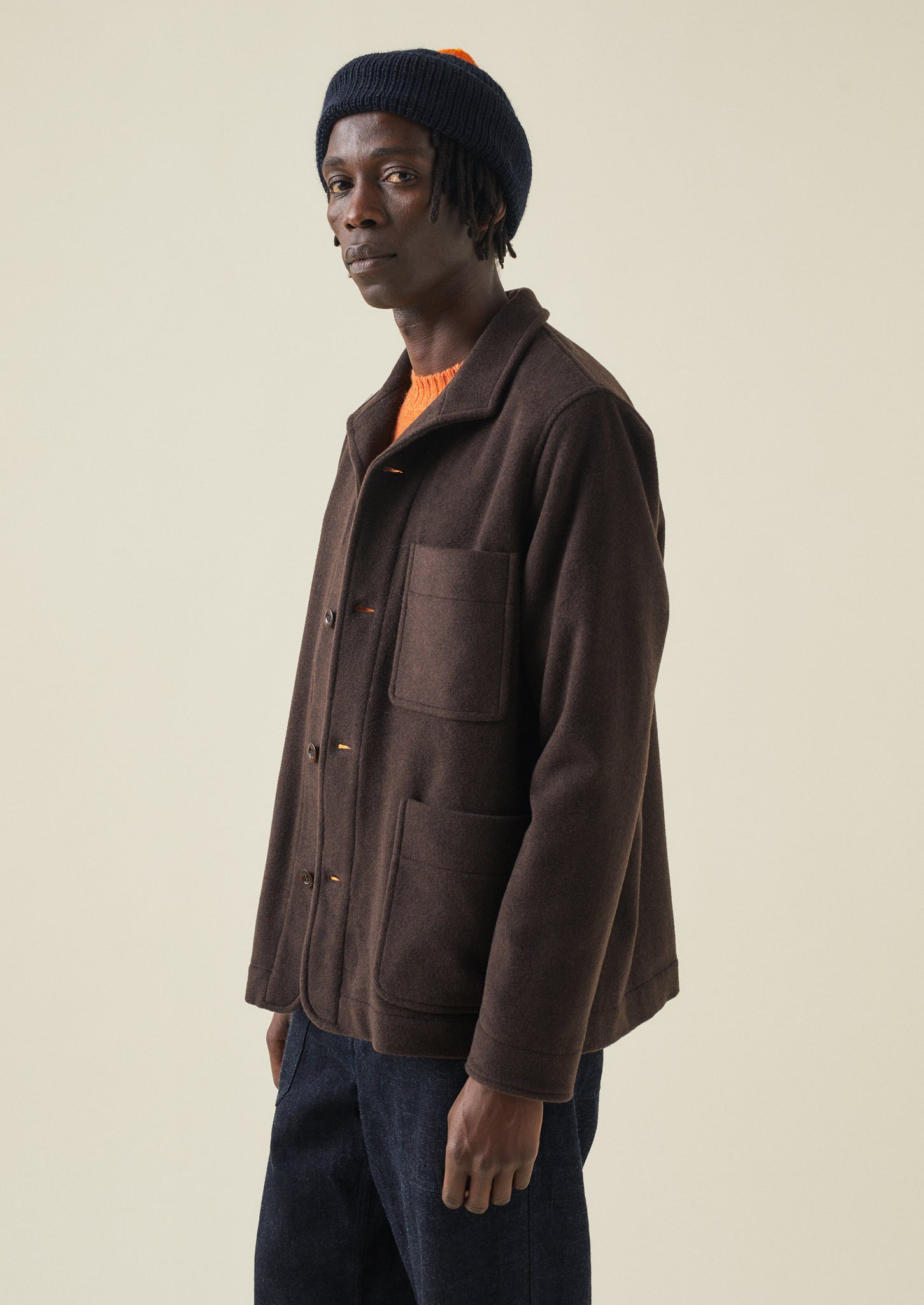 Monty Revere Collar Melton Jacket | Brown | TOAST