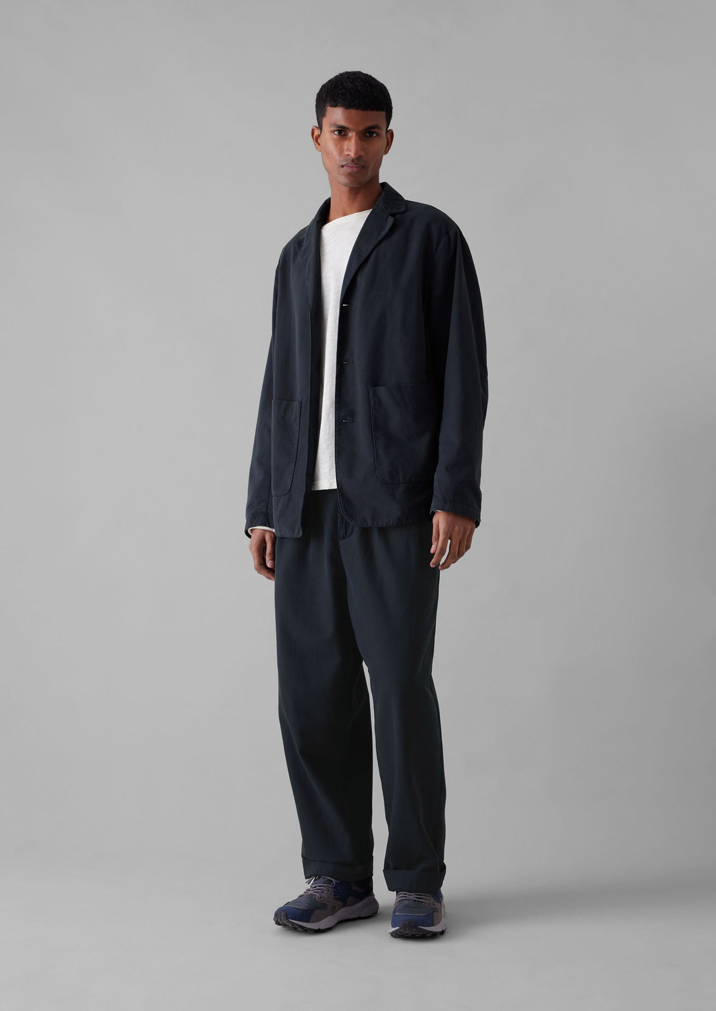 Garment Dyed Brushed Cotton Jacket | Dark Navy