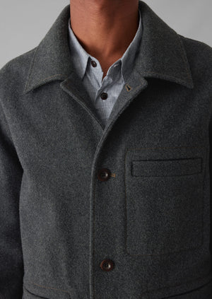 Melton Wool Blend Chore Jacket | Charcoal