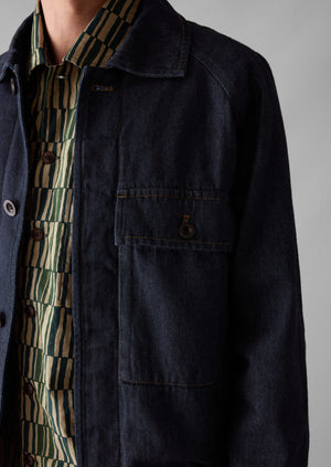 Cotton Hemp Denim Jacket | Indigo