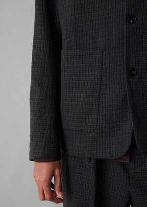 Seersucker Wool Cotton Blazer | Carbon