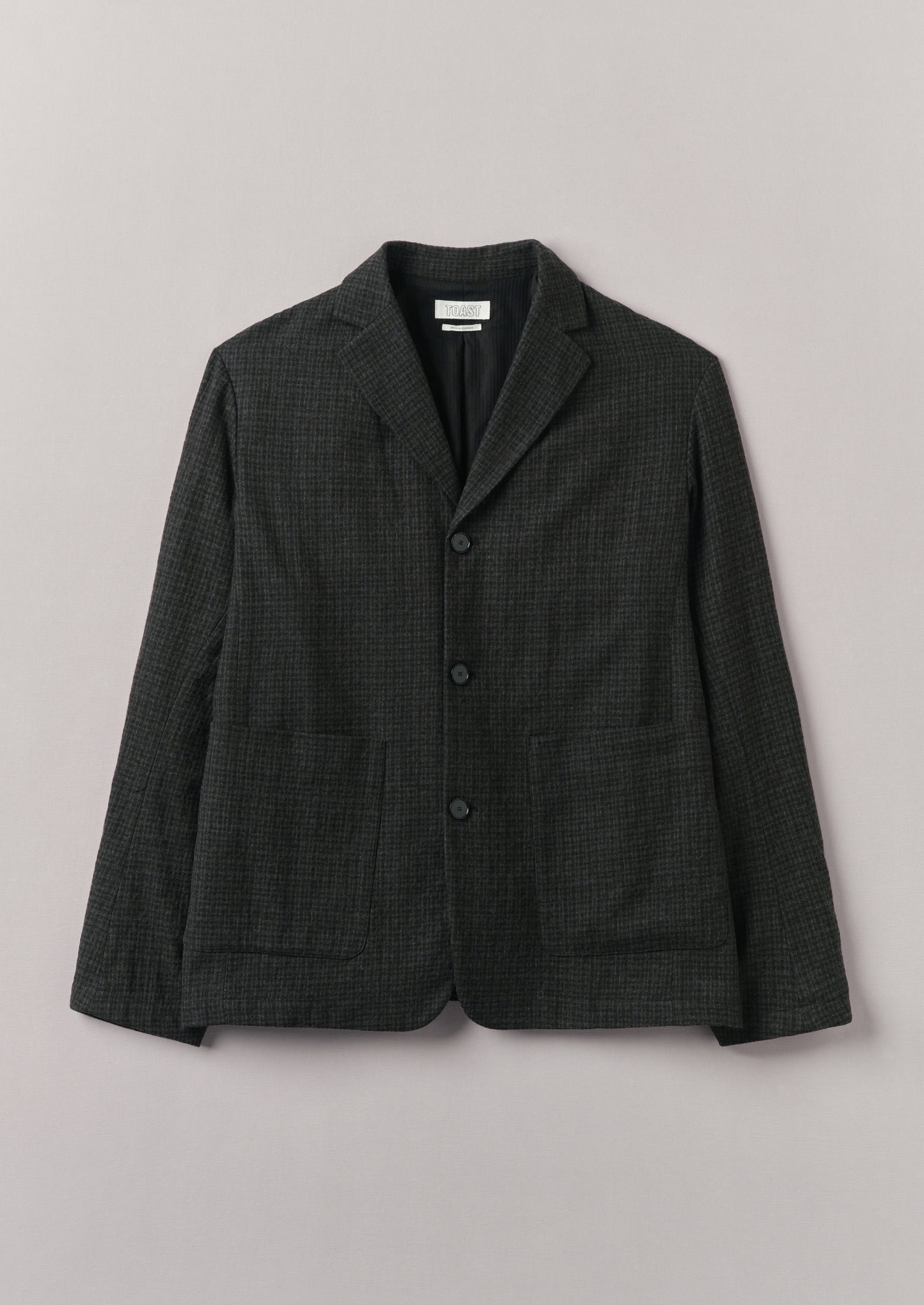 Seersucker Wool Cotton Blazer | Carbon