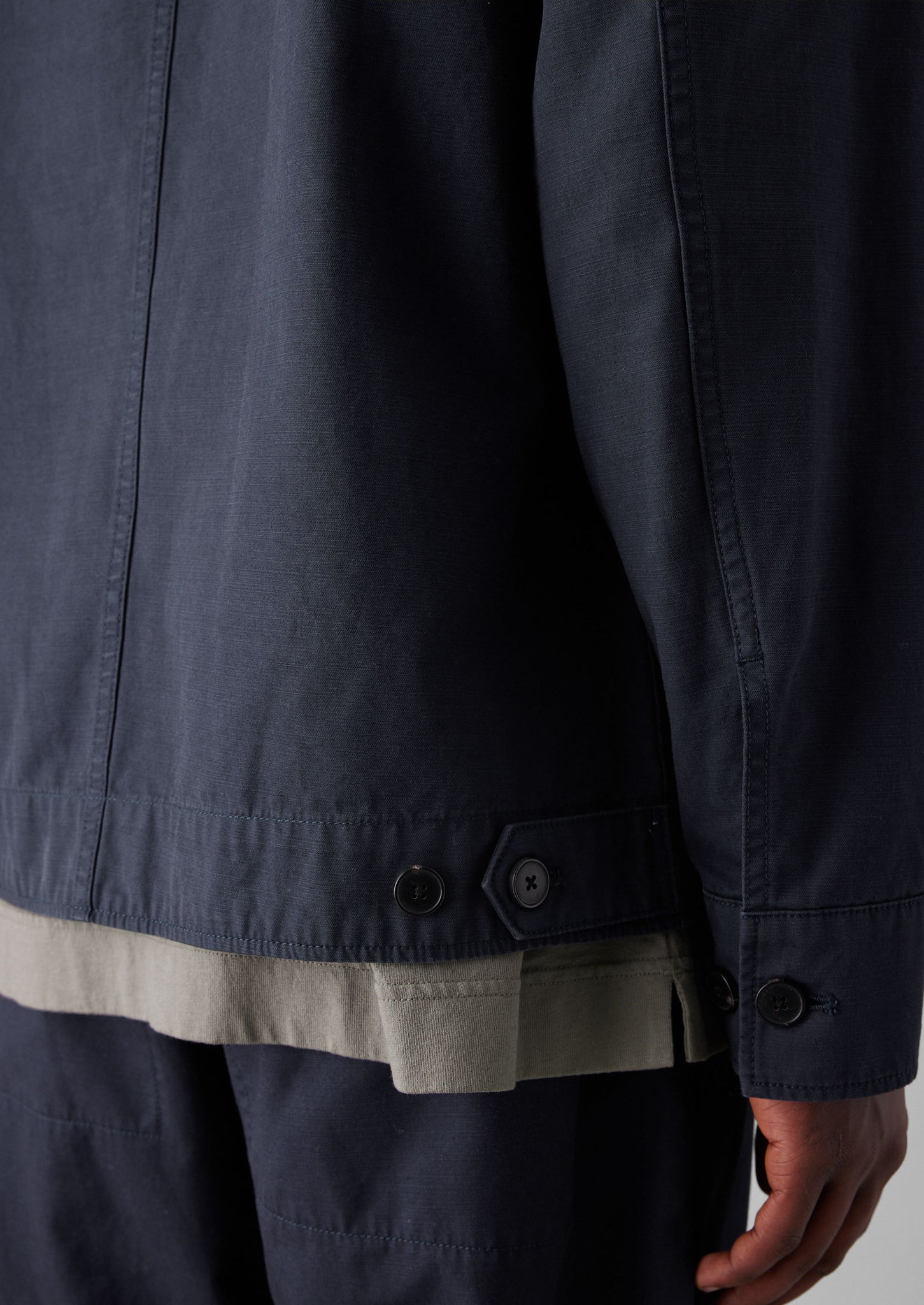 Patch Pocket Organic Cotton Coach Jacket | Navy