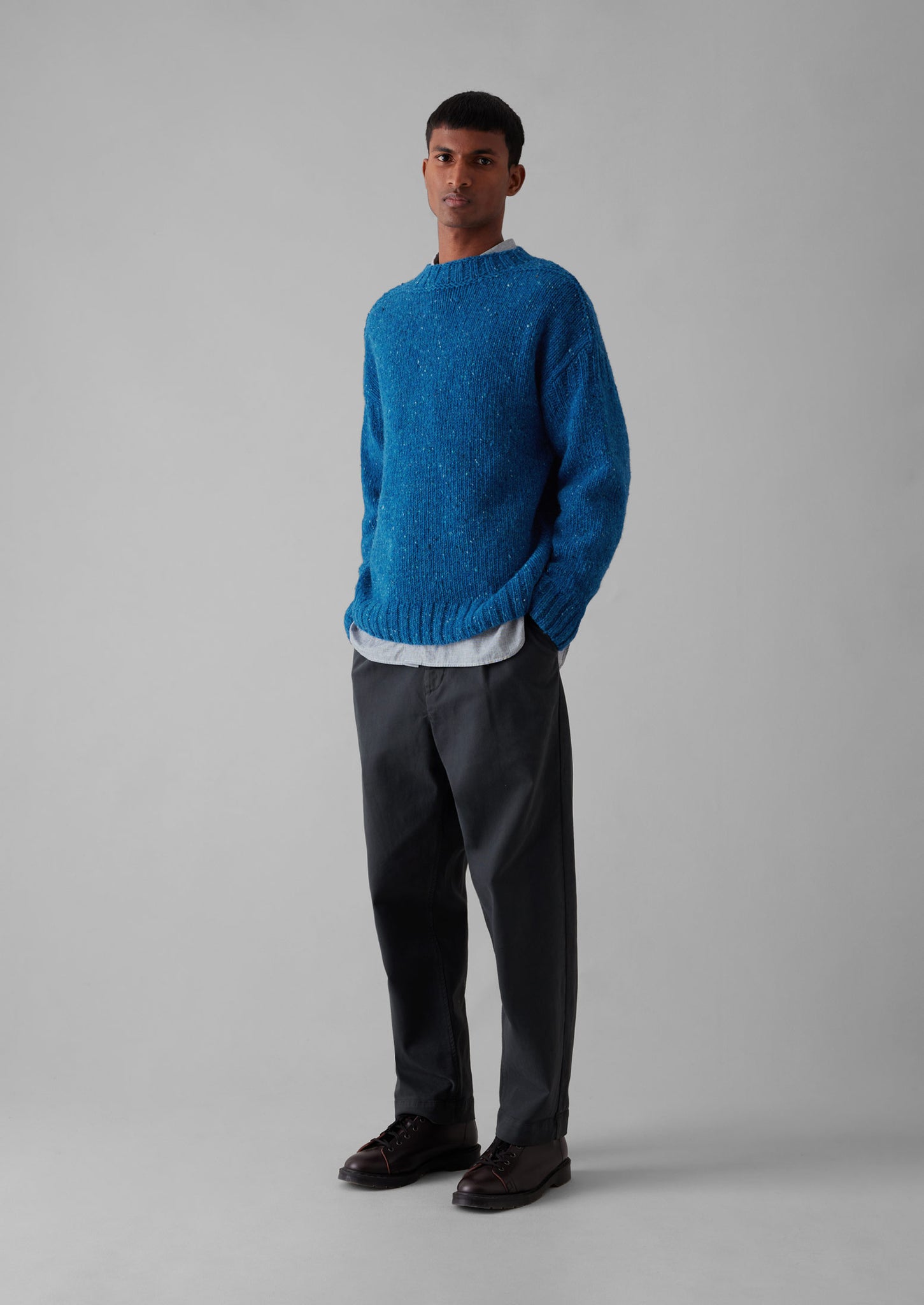 Finn Donegal Wool Sweater | Neptune Blue