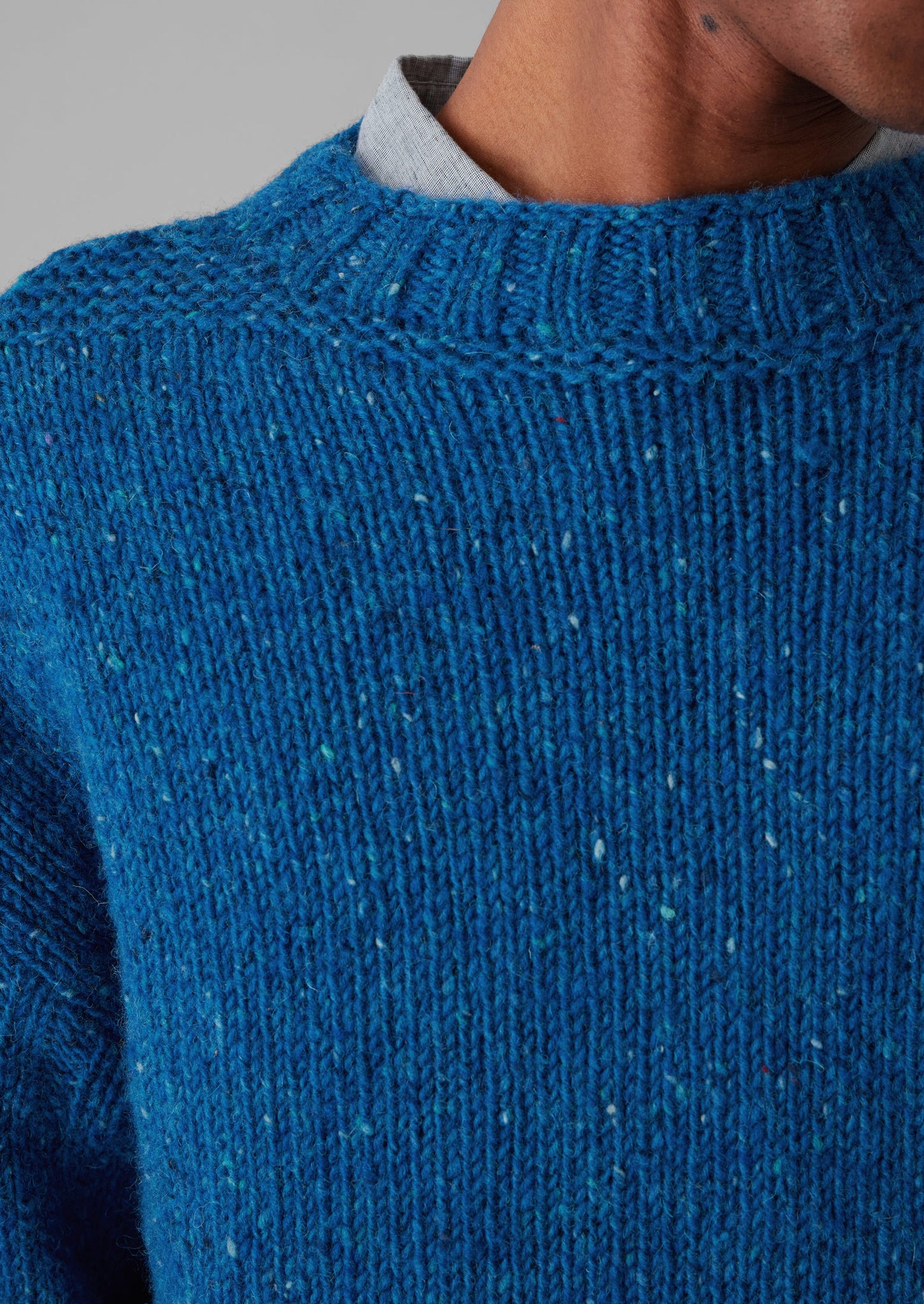 Finn Donegal Wool Sweater | Neptune Blue