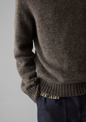 Seamless Shetland Wool Sweater | Grey