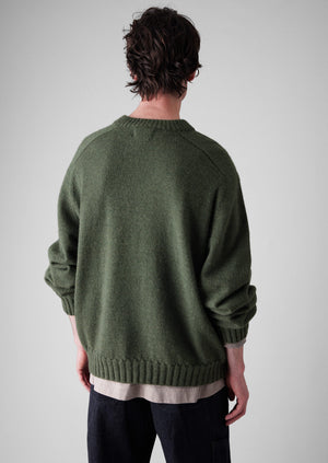 Wool Alpaca Easy Sweater | Forest Green