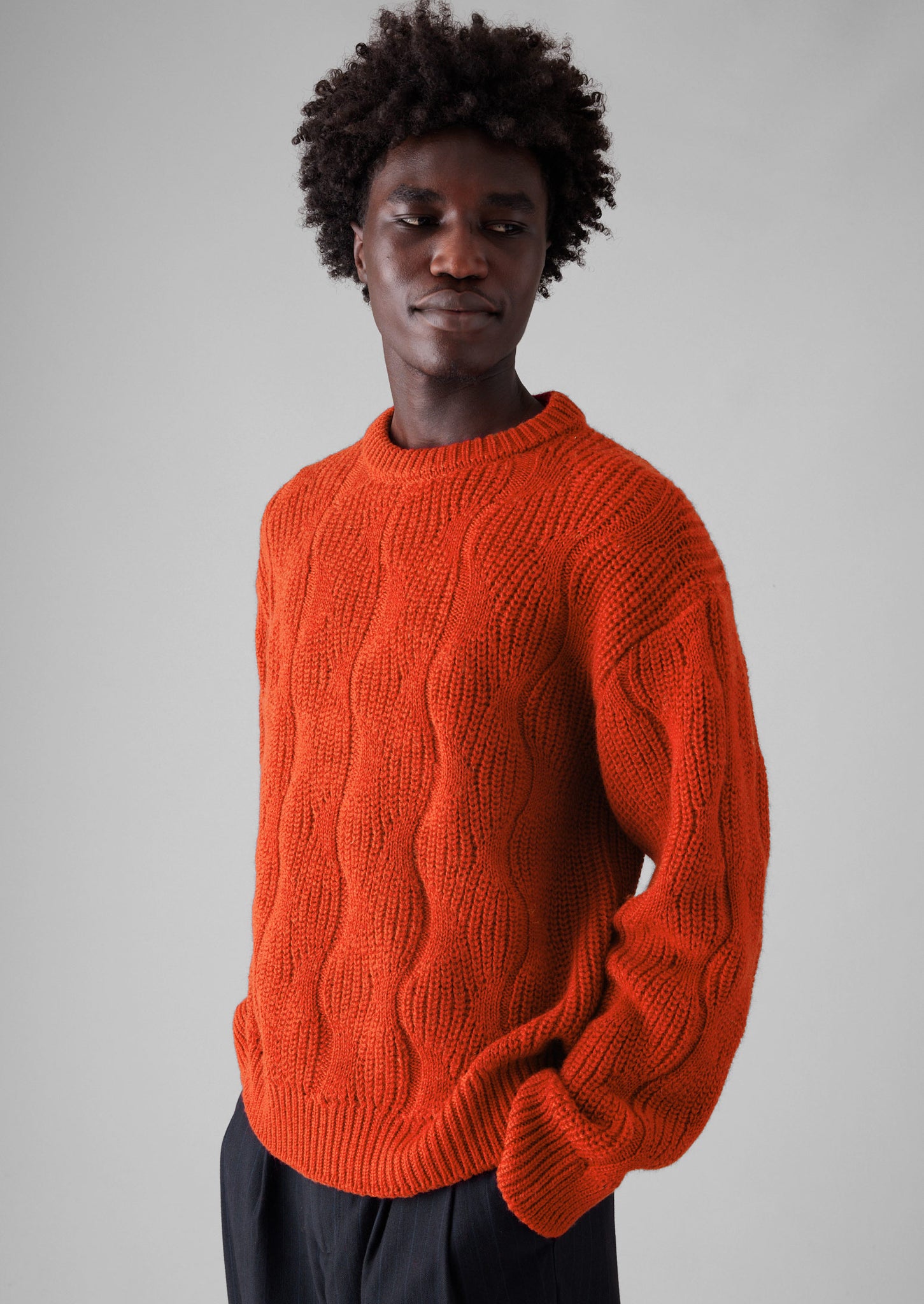 Kite String Ribbed Wool Sweater | Tangerine