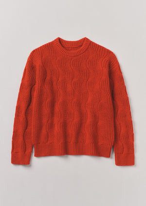 Kite String Ribbed Wool Sweater | Tangerine