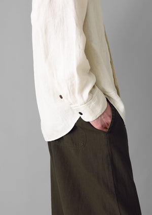 Alfie Garment Dyed Linen Trousers | Olive