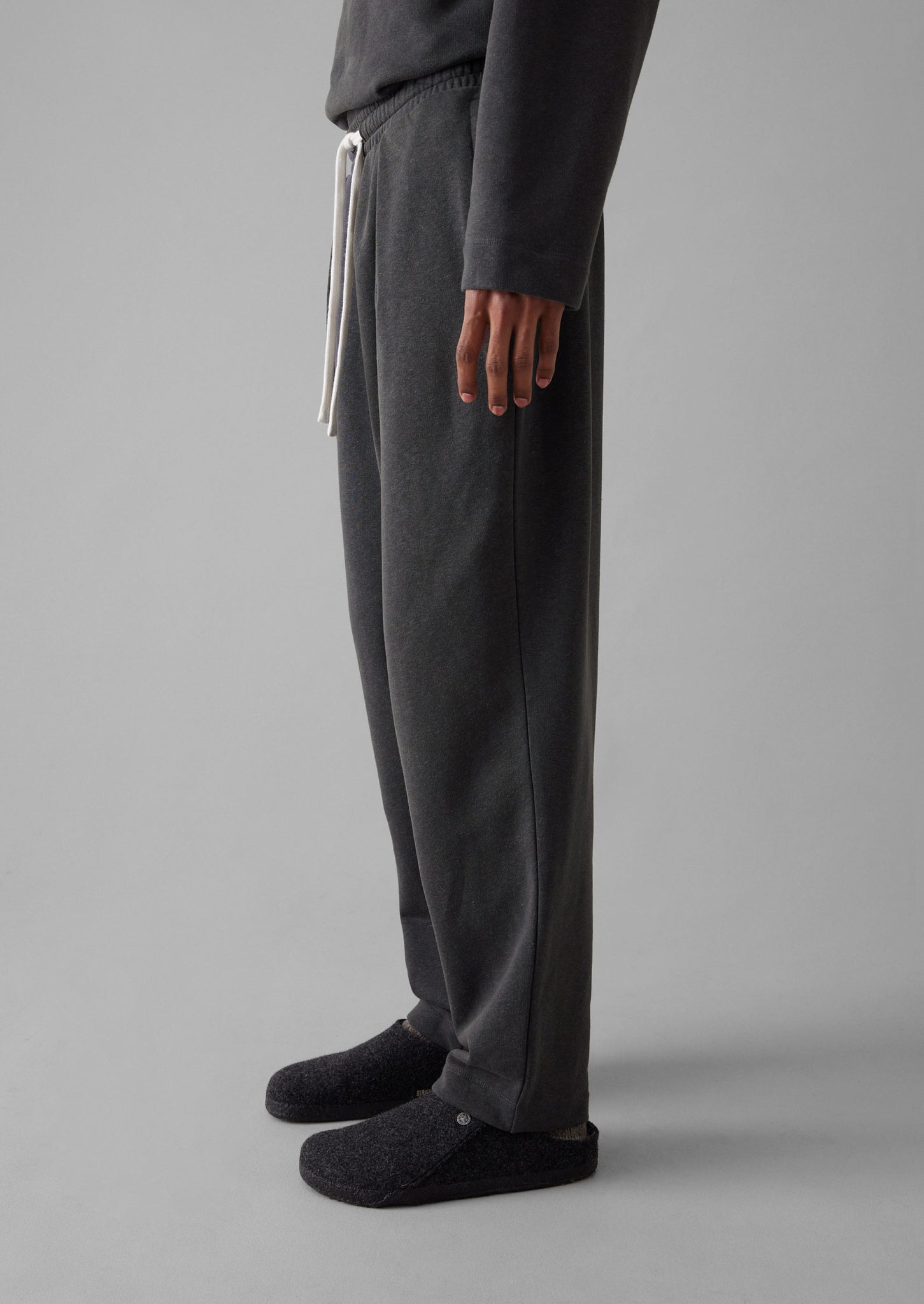 Brushed Cotton Hemp Lounge Trousers | Charcoal