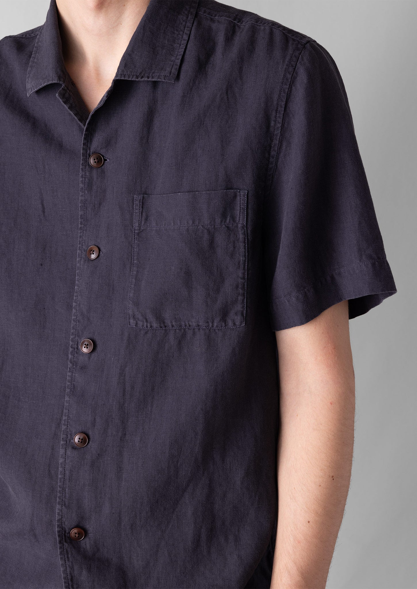 Linen Short Sleeve Shirt | Slate