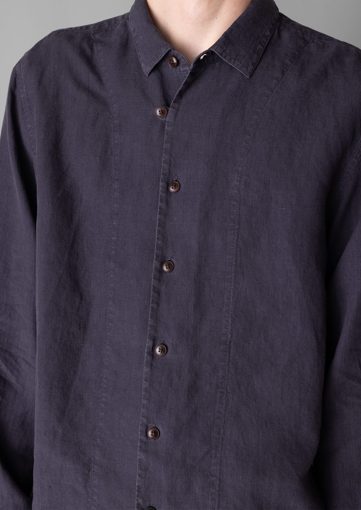 Loop Button Linen Shirt | Slate