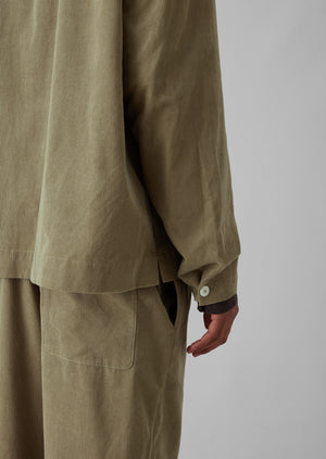 Soft Organic Cord Relaxed Shirt | Green Stone