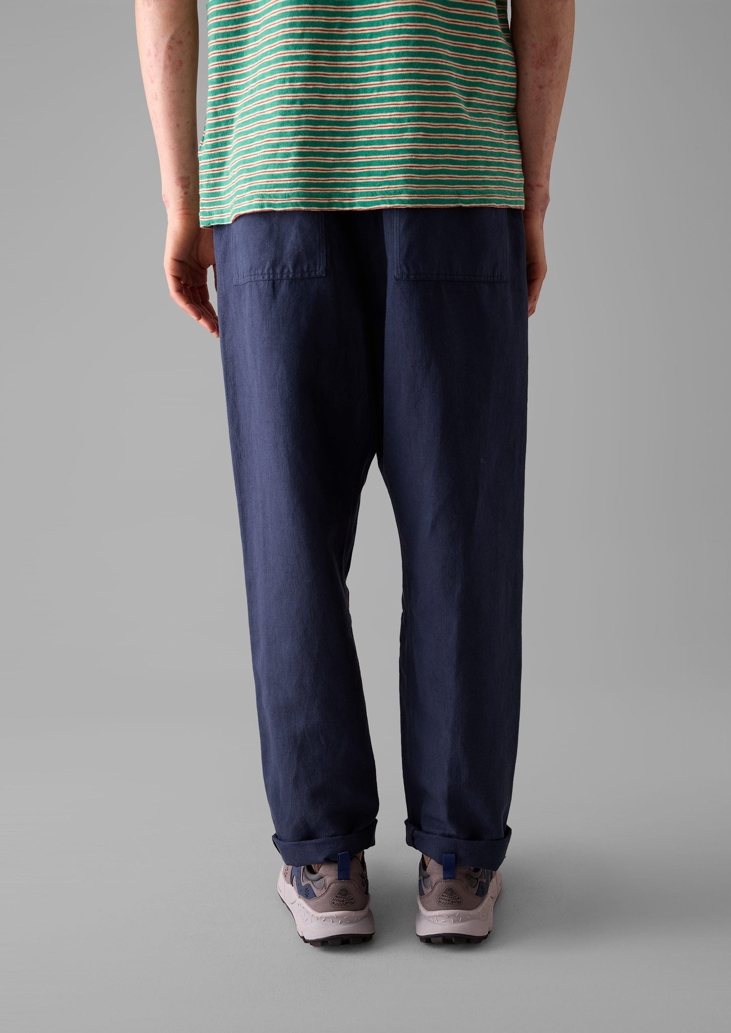 Alfie Garment Dyed Herringbone Trousers | Dark Indigo