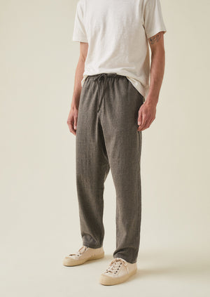 Buy Brown Linen Drawstring Trousers Online | FableStreet