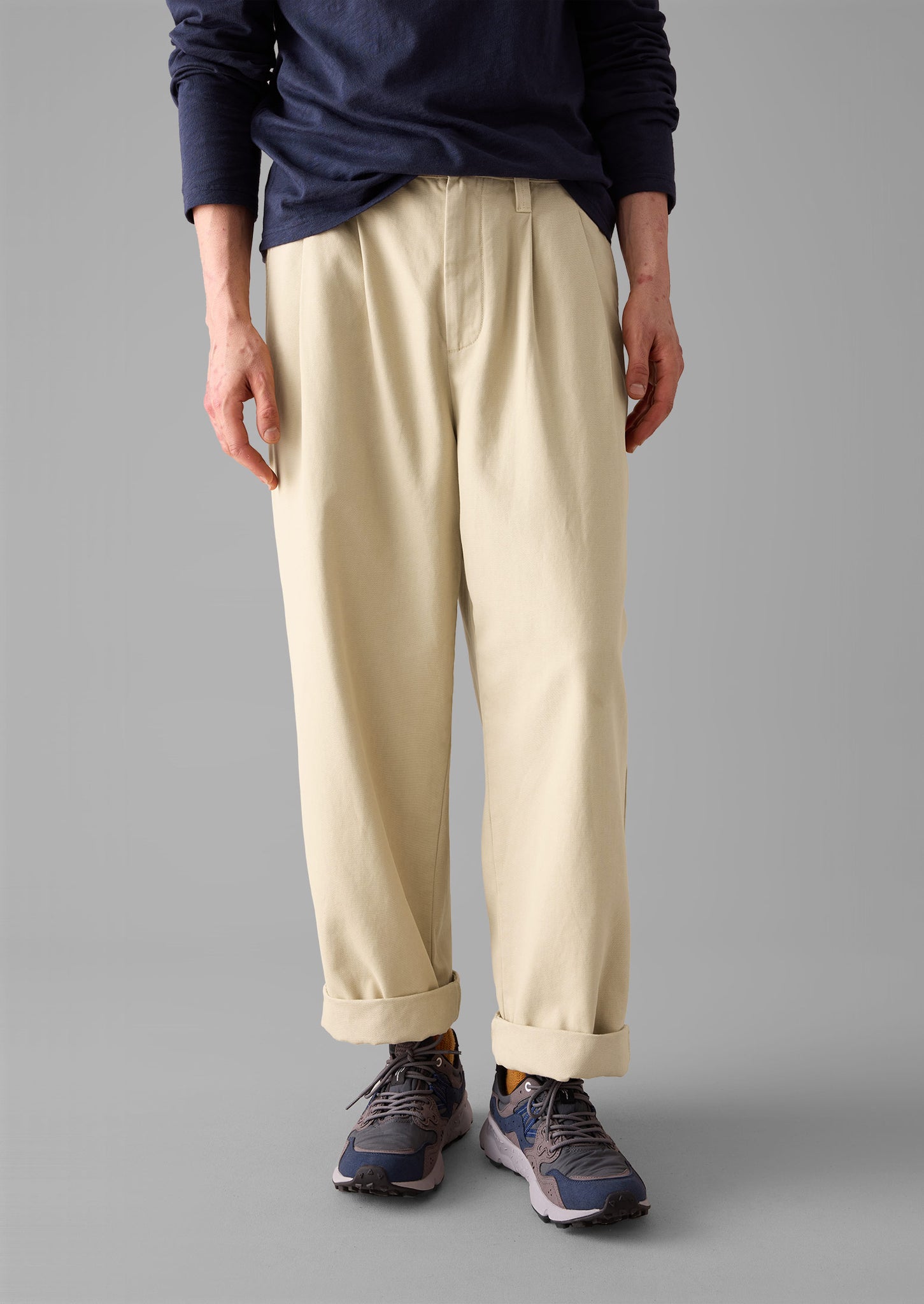 Bill Cotton Wide Leg Trousers | Stone