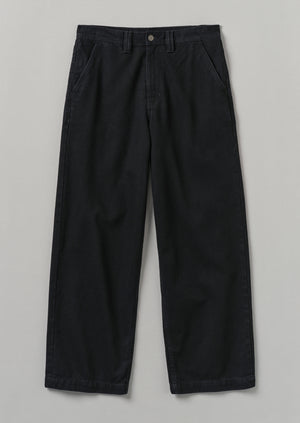 Straight Leg Denim Trousers | Black