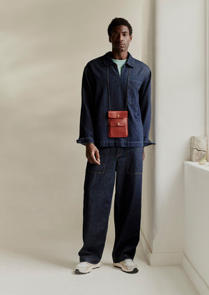 Cotton Hemp Denim Cargo Trousers | Indigo