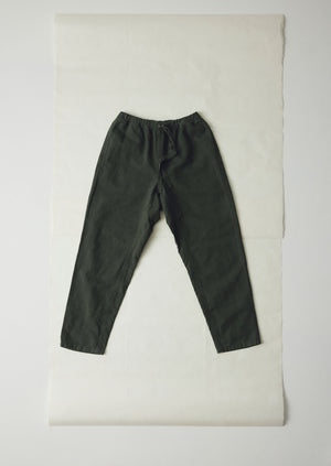 Alfie Garment Dyed Herringbone Trousers | Dark Moss