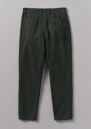 Norv Garment Dyed Tapered Trousers | Dark Mineral Green