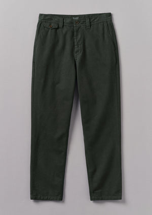 Norv Garment Dyed Tapered Trousers | Dark Mineral Green