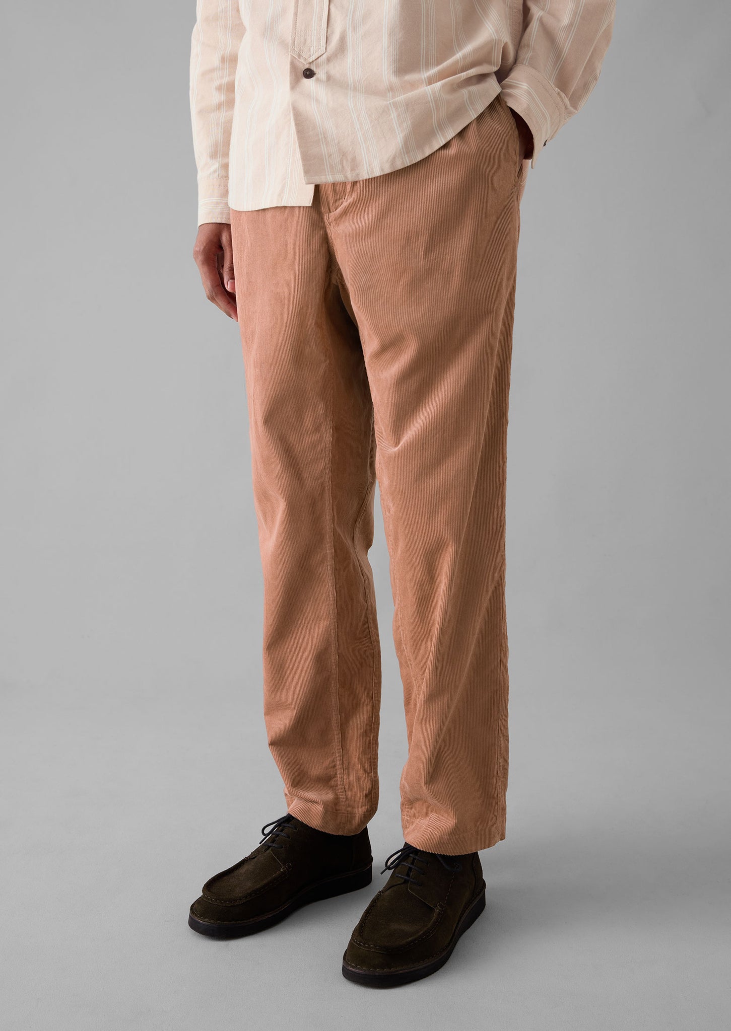 Soft Organic Cord Drawstring Trousers | Rose Quartz