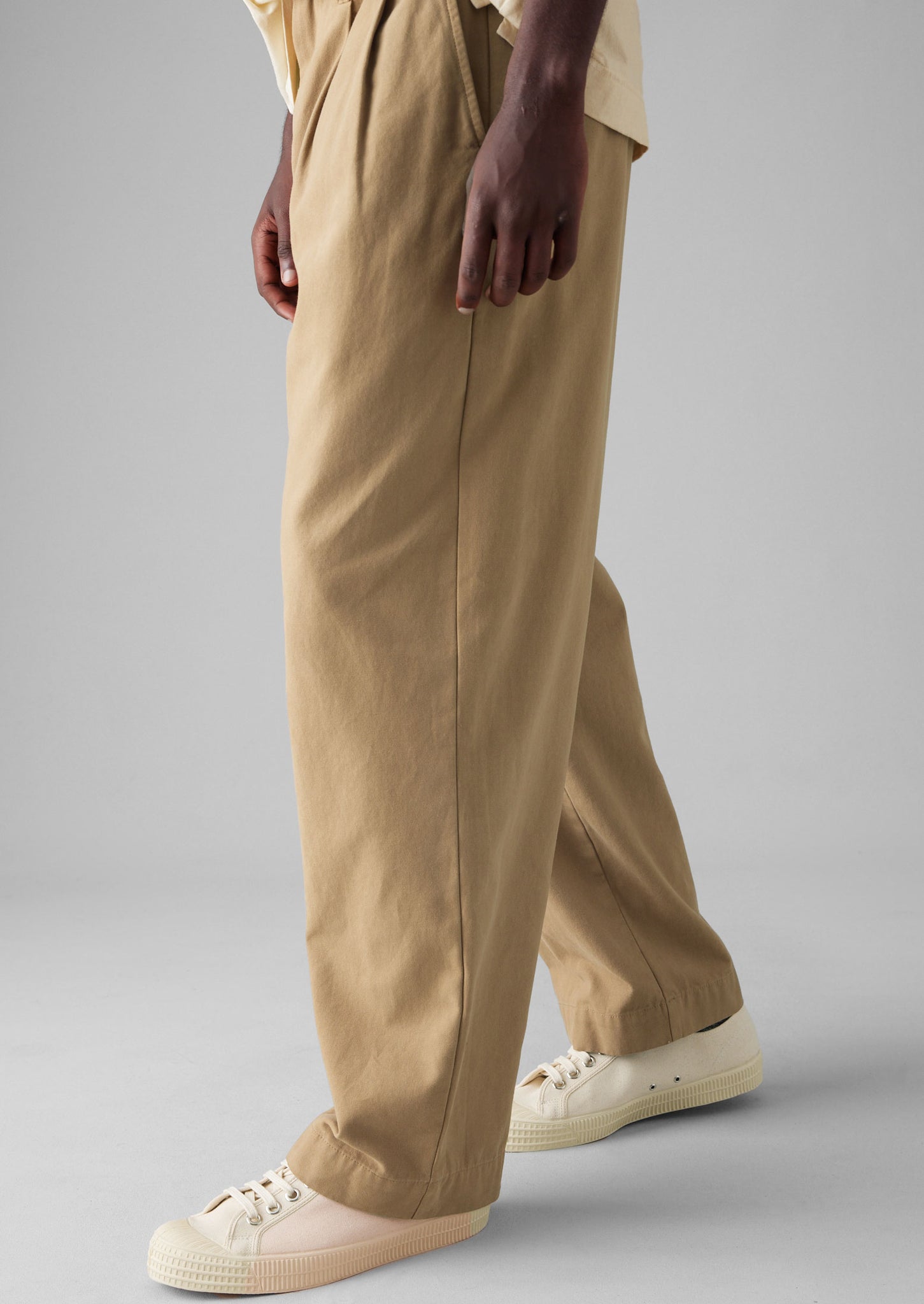 Bill Cotton Wide Leg Trousers | Ash Brown