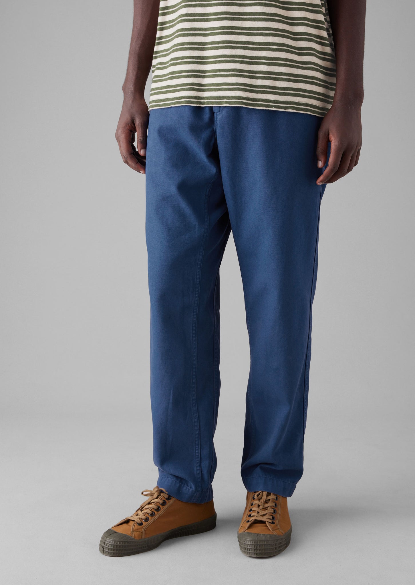 Canvas Cotton Drawstring Trousers | Engineer Blue