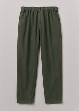 Canvas Cotton Drawstring Trousers | Olive