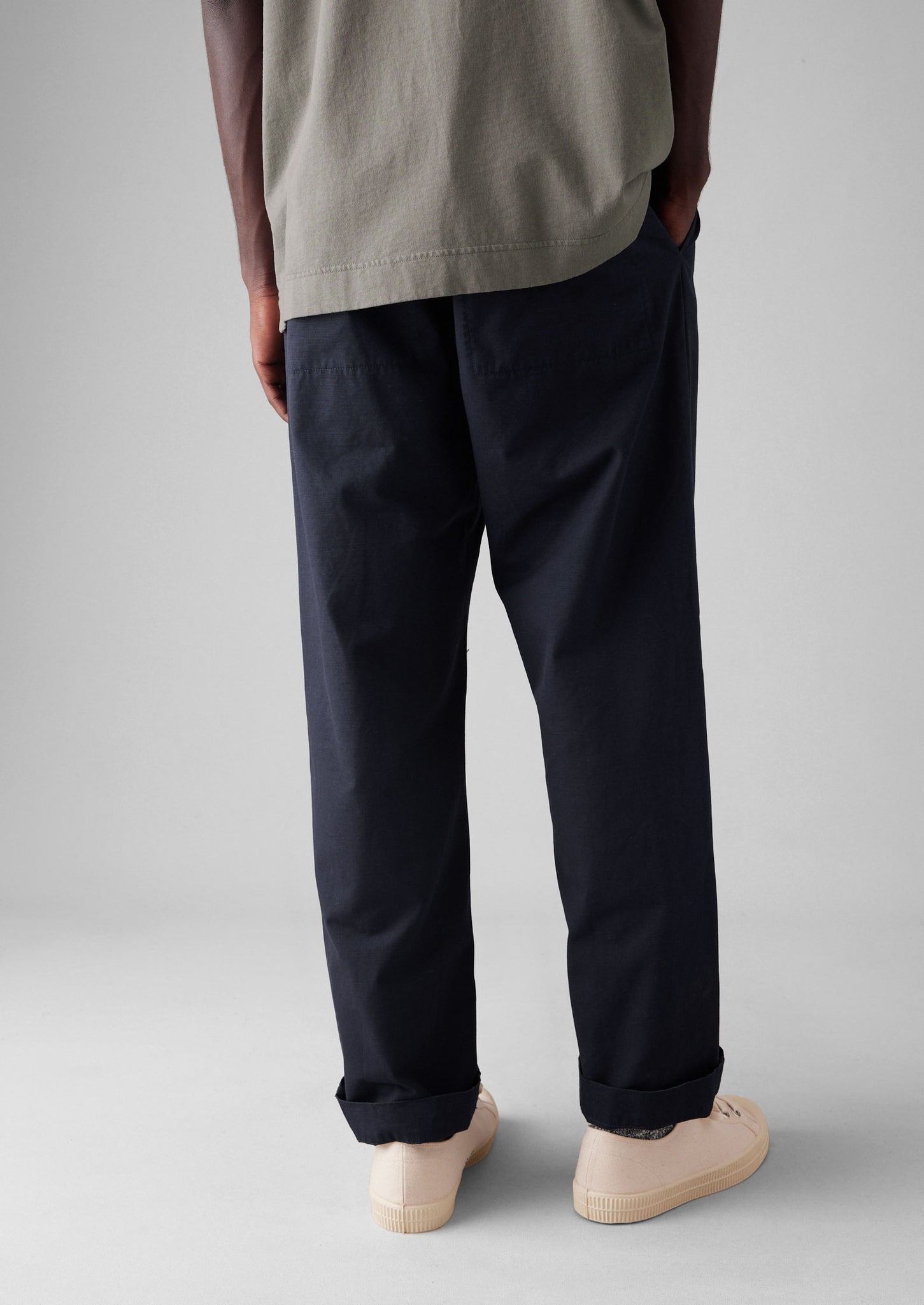 Otto Cotton Pleat Trousers | Navy