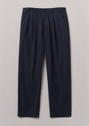 Otto Cotton Pleat Trousers | Navy