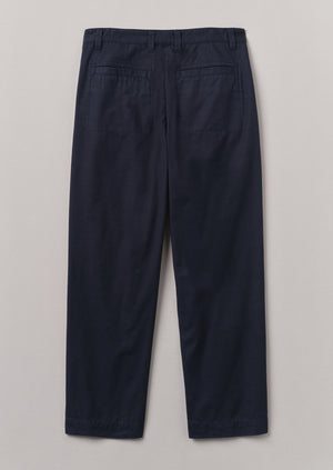 Otto Cotton Pleat Trousers | Navy